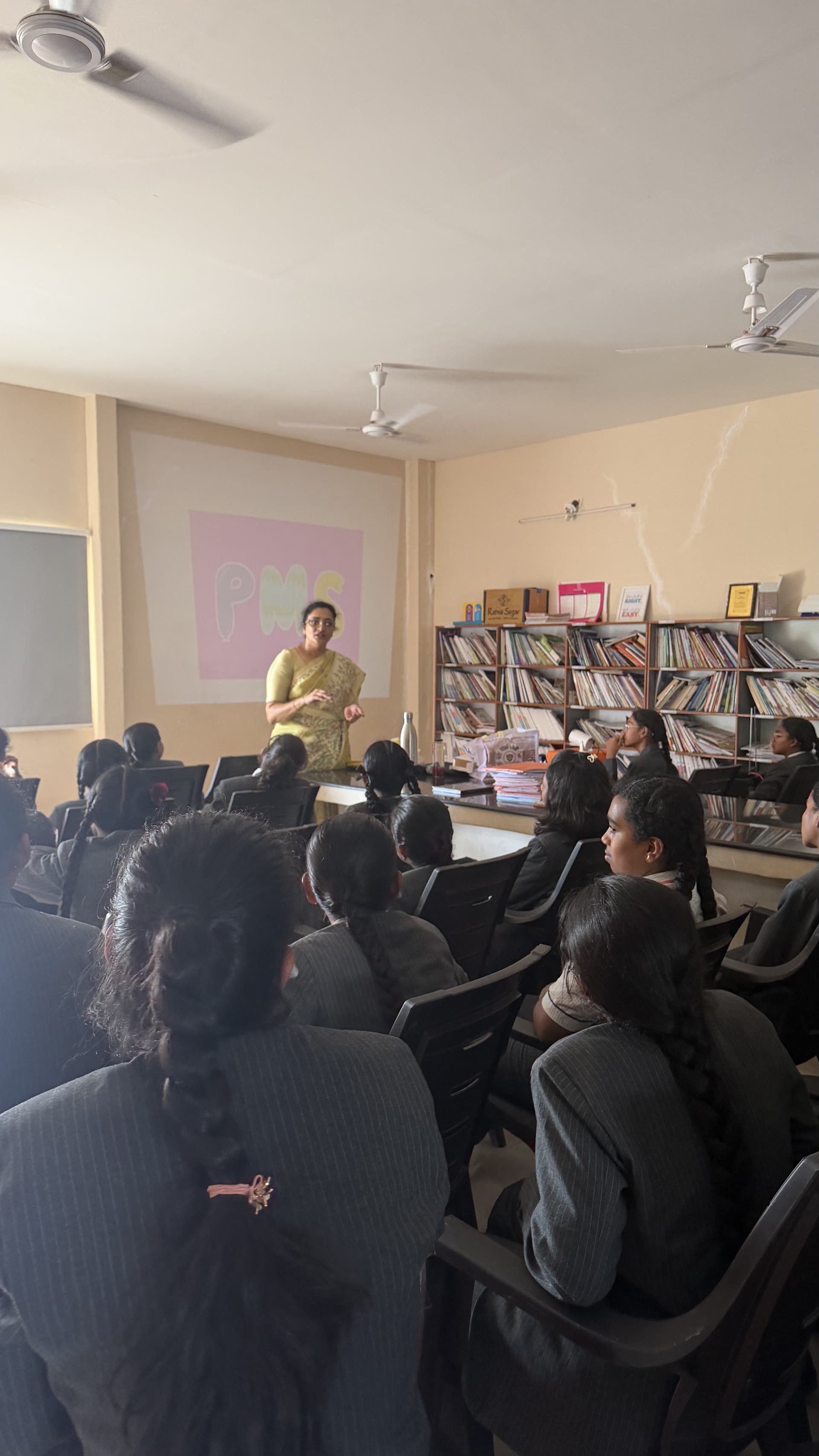 Students in the school library